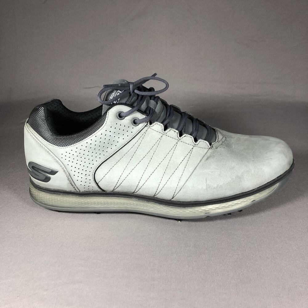 Skechers Go Golf Shoes Mens Sz 11 Gen 5 Suede Gray Lace Up - Picture 2 of 13